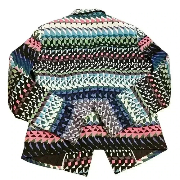 Robert Graham Women’s Blazer Size 6 Colorful Geometric Print Fun Bright Career - Picture 3 of 11